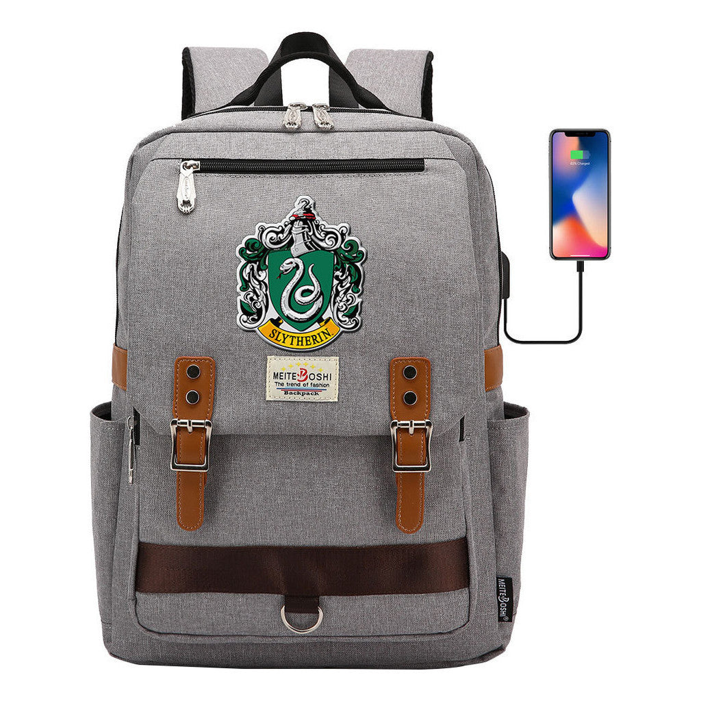 Usb Magnetic Buckle Student Backpack For Men And Women, Youth Leisure Backpack