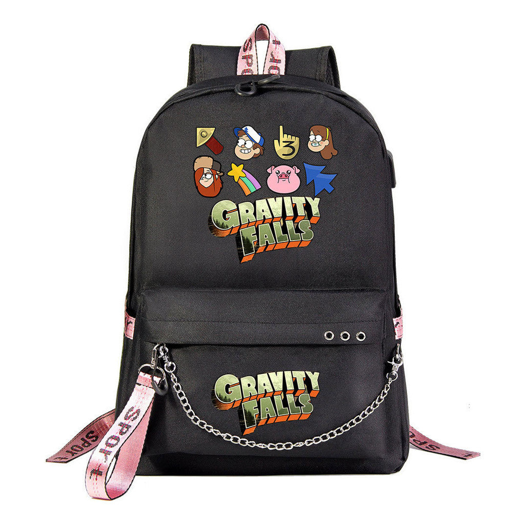 Cartoon Strange Town Youth Student School Bag Men's And Women's Leisure Travel Backpack
