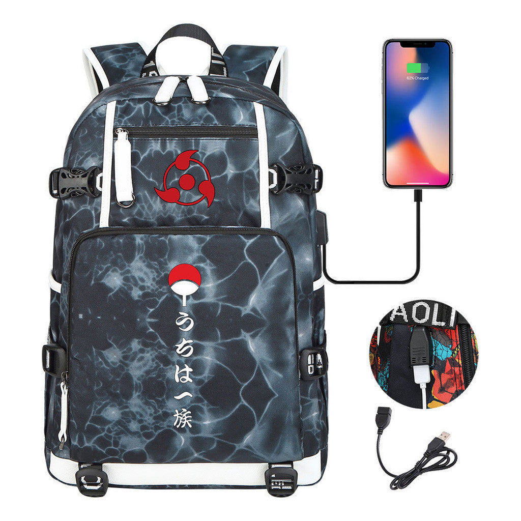 Naruto Usb Youth Student Backpack For Men And Women Leisure Travel Backpack