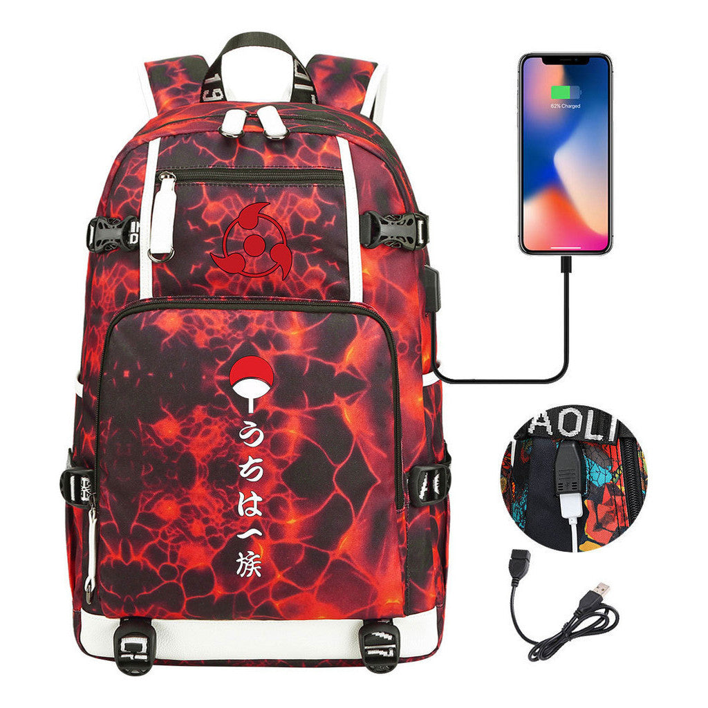 Naruto Usb Youth Student Backpack For Men And Women Leisure Travel Backpack
