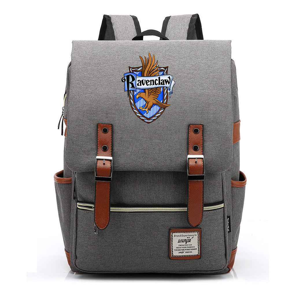 School Of Witchcraft And Wizardry Printed Youth Student School Bag Casual Belt Buckle Classic Backpack