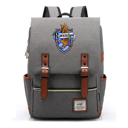 School Of Witchcraft And Wizardry Printed Youth Student School Bag Casual Belt Buckle Classic Backpack