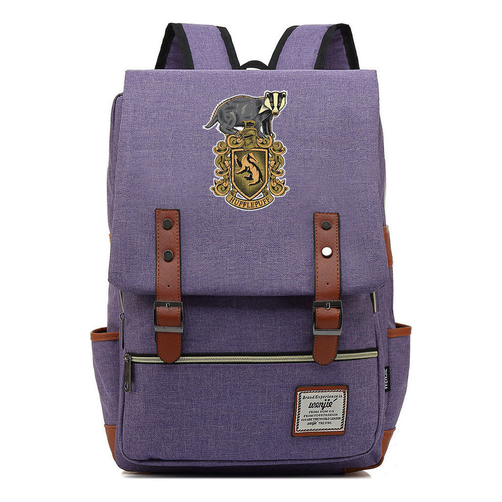 Printed Youth Student School Bag Casual Belt Buckle Classic Backpack 38*27*12.5cm