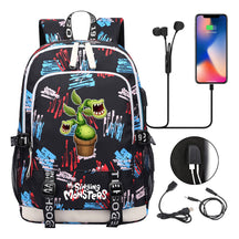 Monster Concert Printed Student Backpack Usb Leisure Backpack