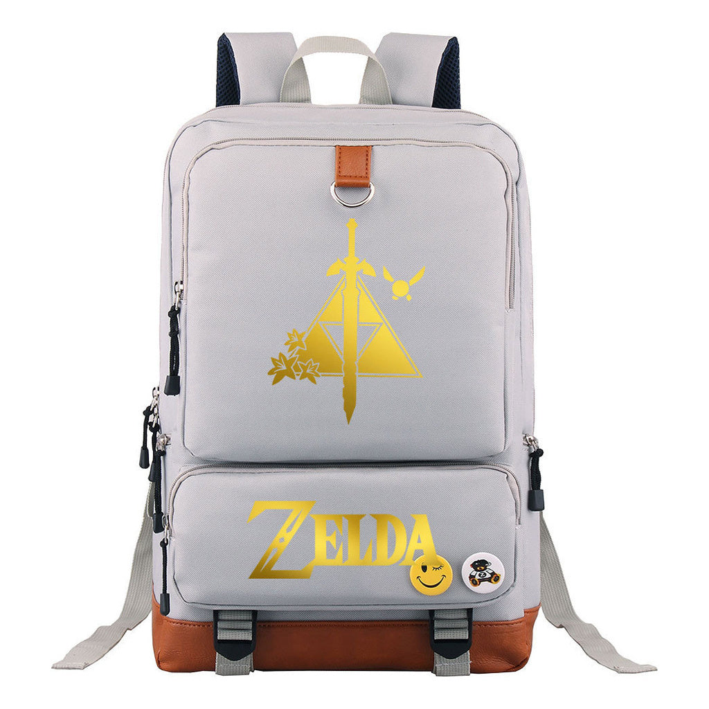 Golden Selda Kingdom Tear Print Youth Student School Bag Travel Bag Shoulder Travel Backpack