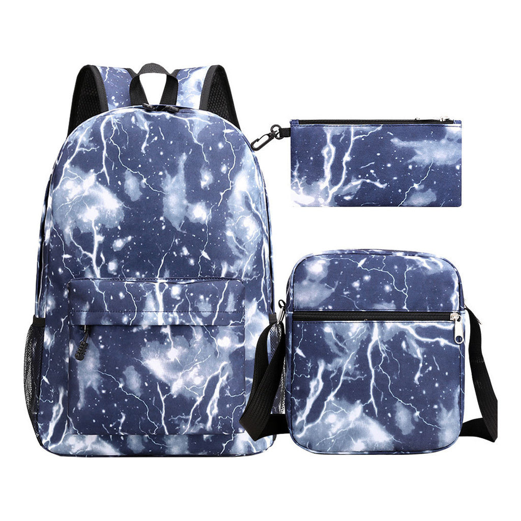 Starry Sky Youth Student School Bag Three Piece Set For Men And Women Backpack Set