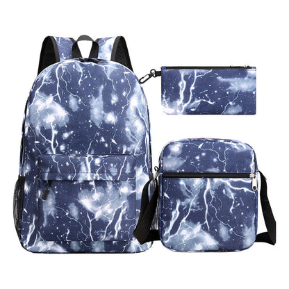 Starry Sky Youth Student School Bag Three Piece Set For Men And Women Backpack Set
