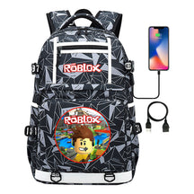 Roblox Game Printed Usb Youth Student Backpack For Men And Women's Leisure Travel Backpack