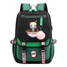 Cartoon Fashion Usb Youth Student Backpack Boy's And Girl's Leisure Ribbon Flip Backpack