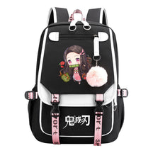 Cartoon Fashion Usb Youth Student Backpack Boy's And Girl's Leisure Ribbon Flip Backpack