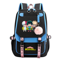 Comics My Heroes Academy Usb Youth Student Backpack Men's And Women's Leisure Ribbon Flip Backpack
