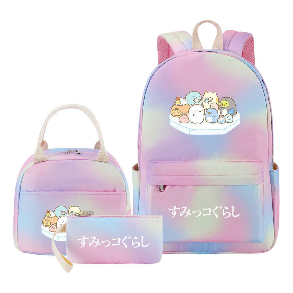 Corner Biology Student School Bag Lunch Bag Three Piece Set Backpack Set