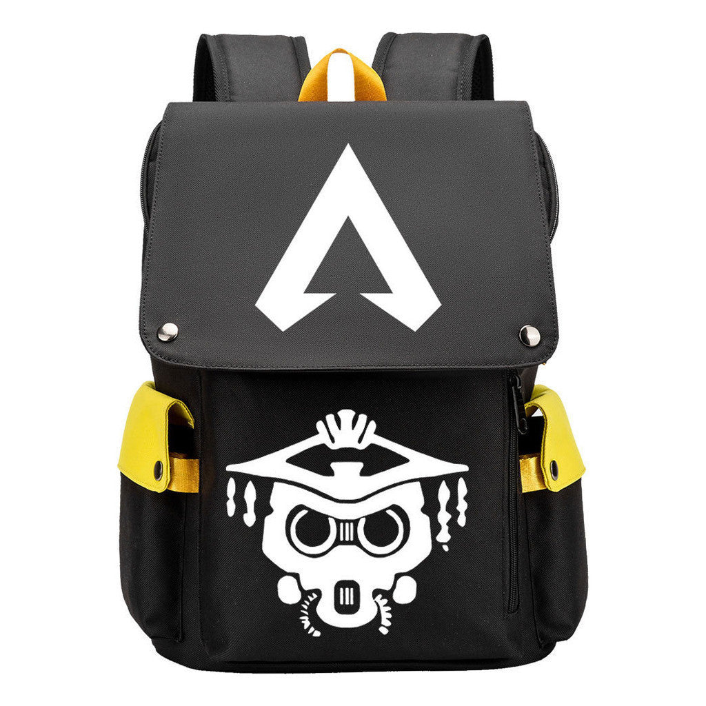Apex Hero Print Usb Charging Cap Head Style Student School Bag Casual Backpack