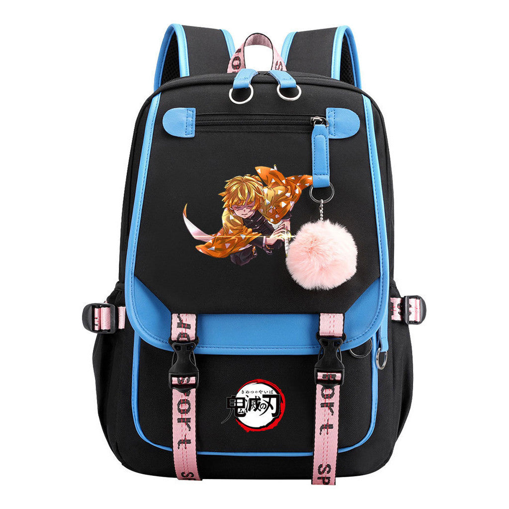 Cartoon Fashion Usb Student Backpack With Casual Woven Strap Flip Back Backpack