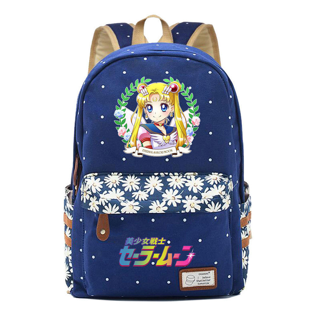 Beautiful Girl Warrior Student Backpack, Floral Casual Backpack