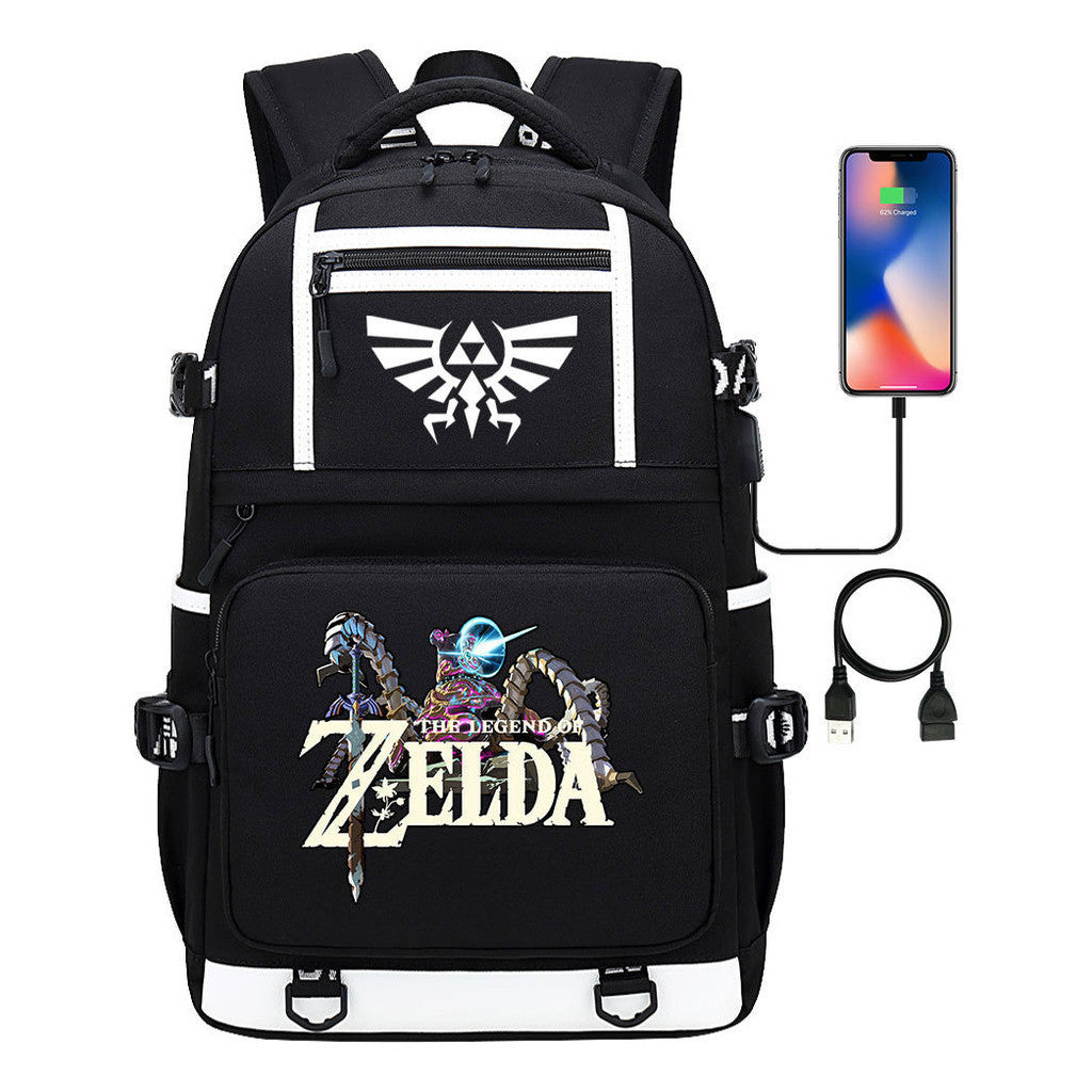 Legend Of Zelda Printed Usb Youth Student Backpack Men's And Women's Backpack Leisure Travel Bag