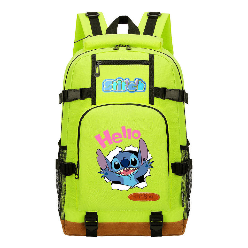 Anime Star Baby Stitch Printed Youth Backpack For Men And Women's Leisure Travel Backpack