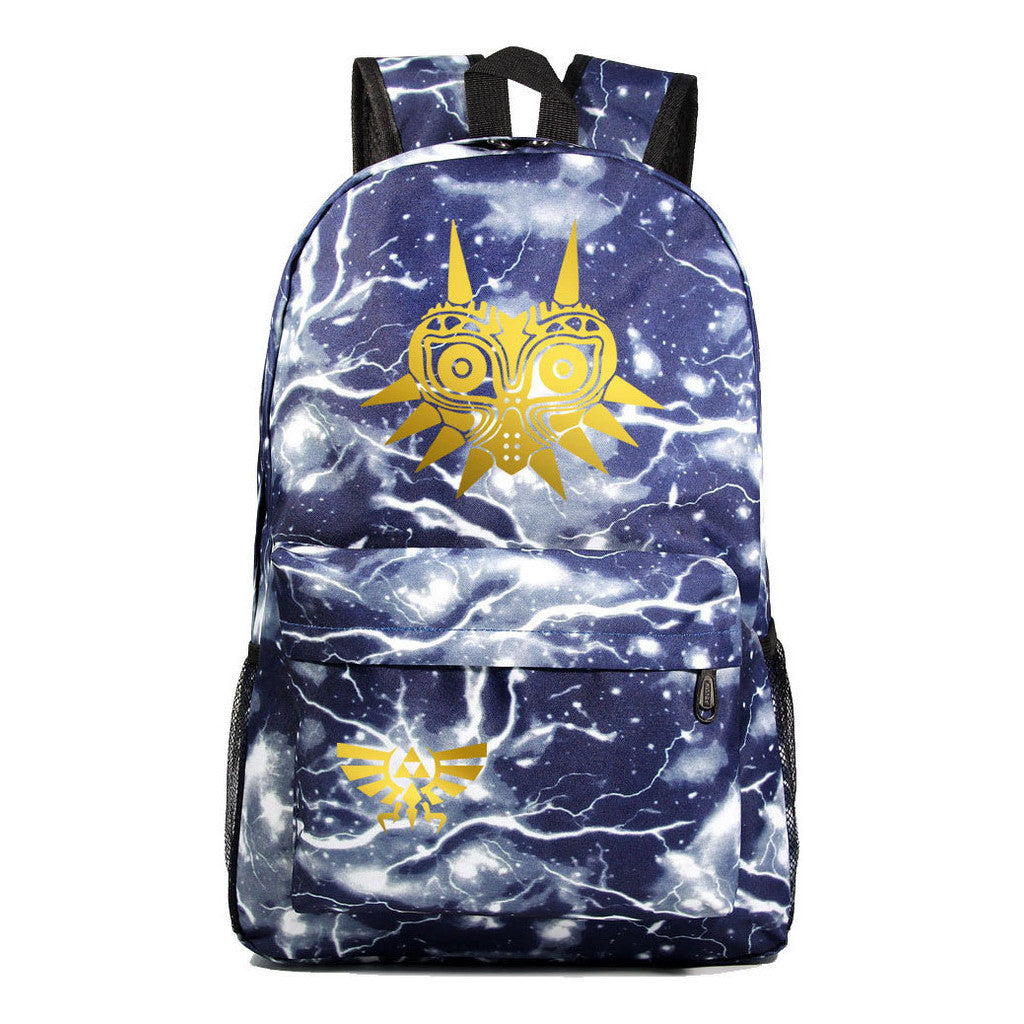 Golden Printed Student Backpack Casual Backpack