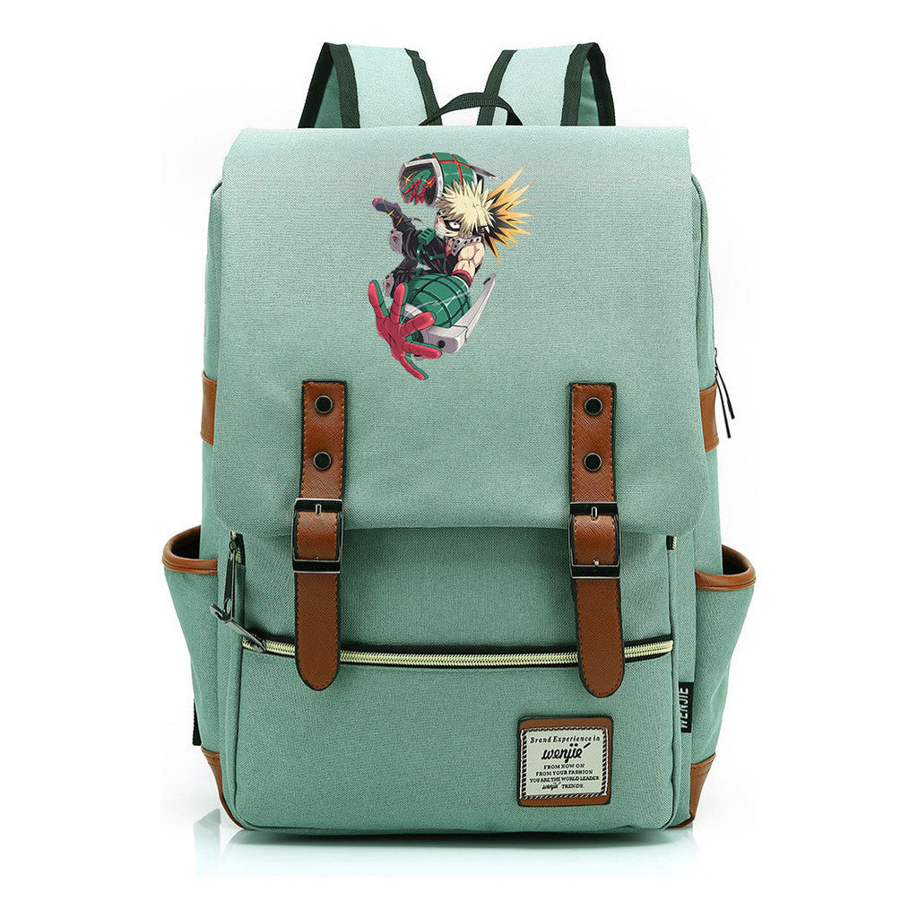 Anime My Heroes Academy Printed Youth School Bag For Men And Women Leisure Belt Buckle Classic Backpack