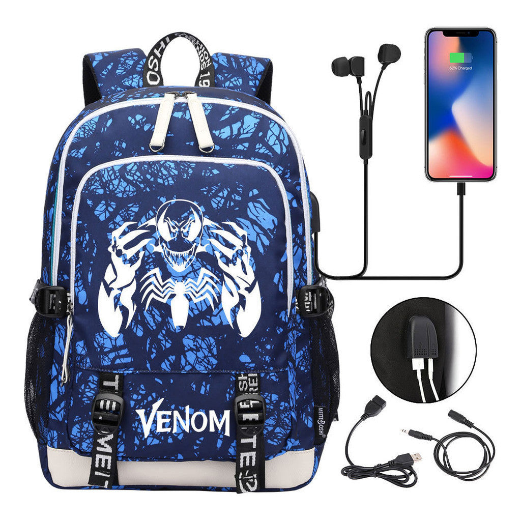 Youth Student Backpack Usb Men's And Women's Leisure Backpack