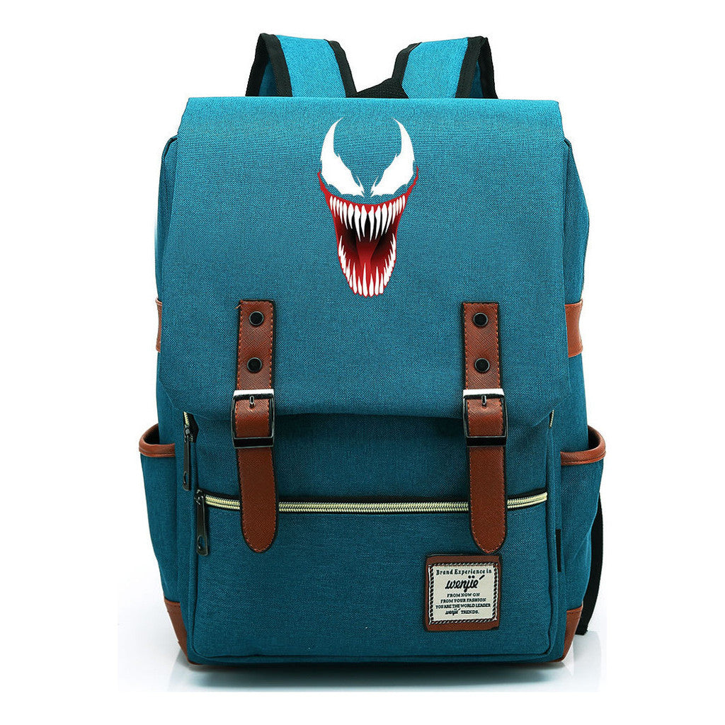 Printed Teenage Student Backpack For Men And Women With Casual Belt Buckle Classic Backpack