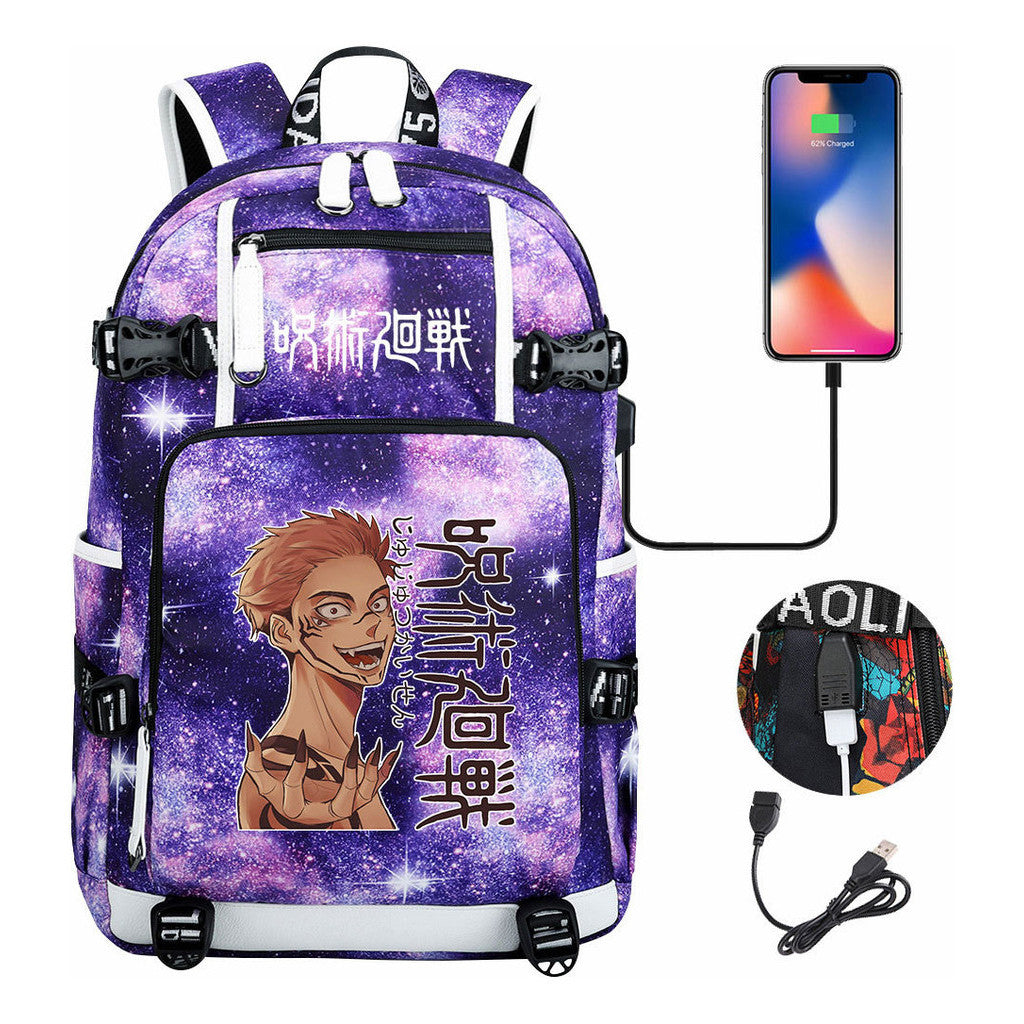 Printed Usb Youth Student Backpack For Men And Women's Leisure Large Capacity Travel Backpack