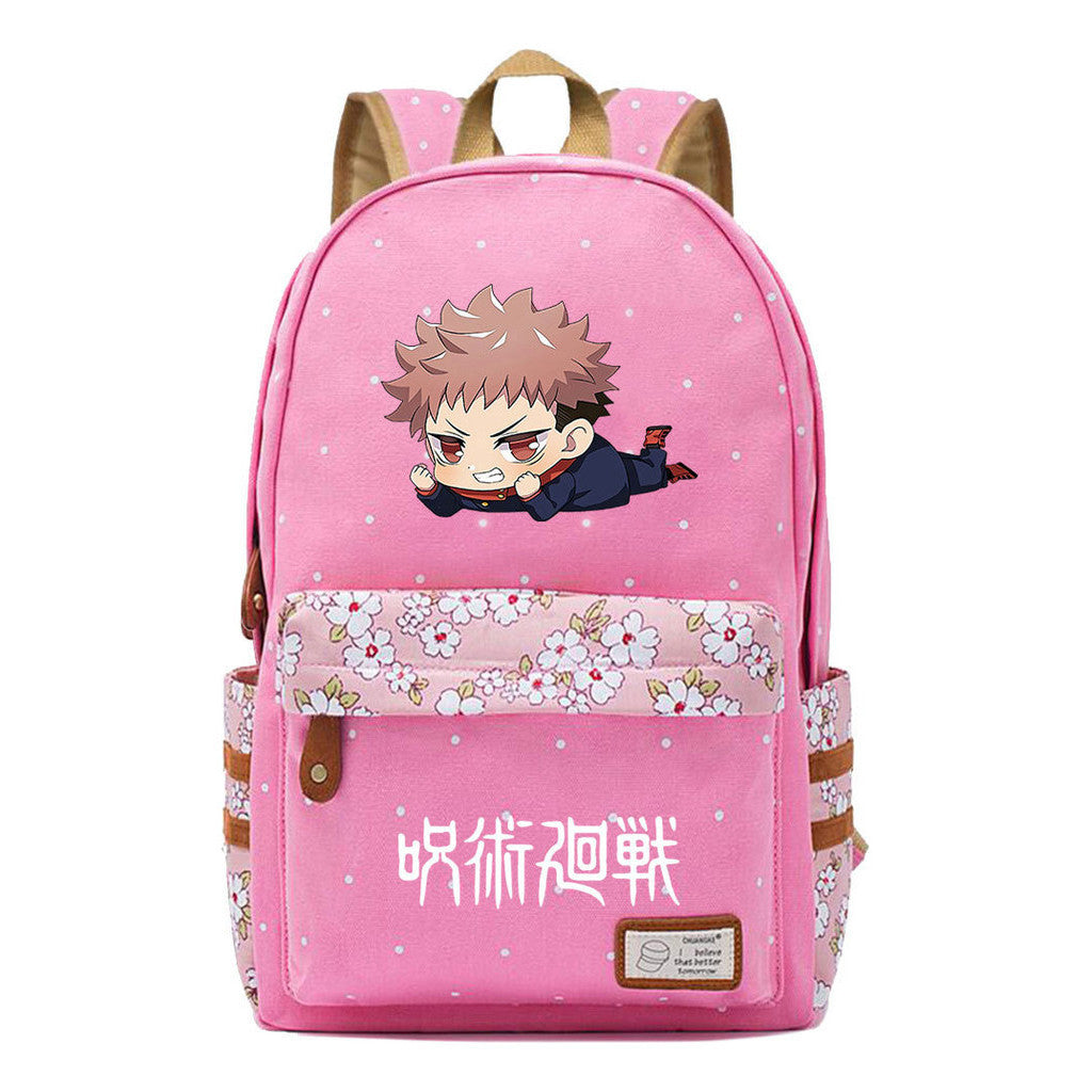 Cartoon Spell Battle Youth Girls Student School Bag Men's And Women's Leisure Canvas Backpack