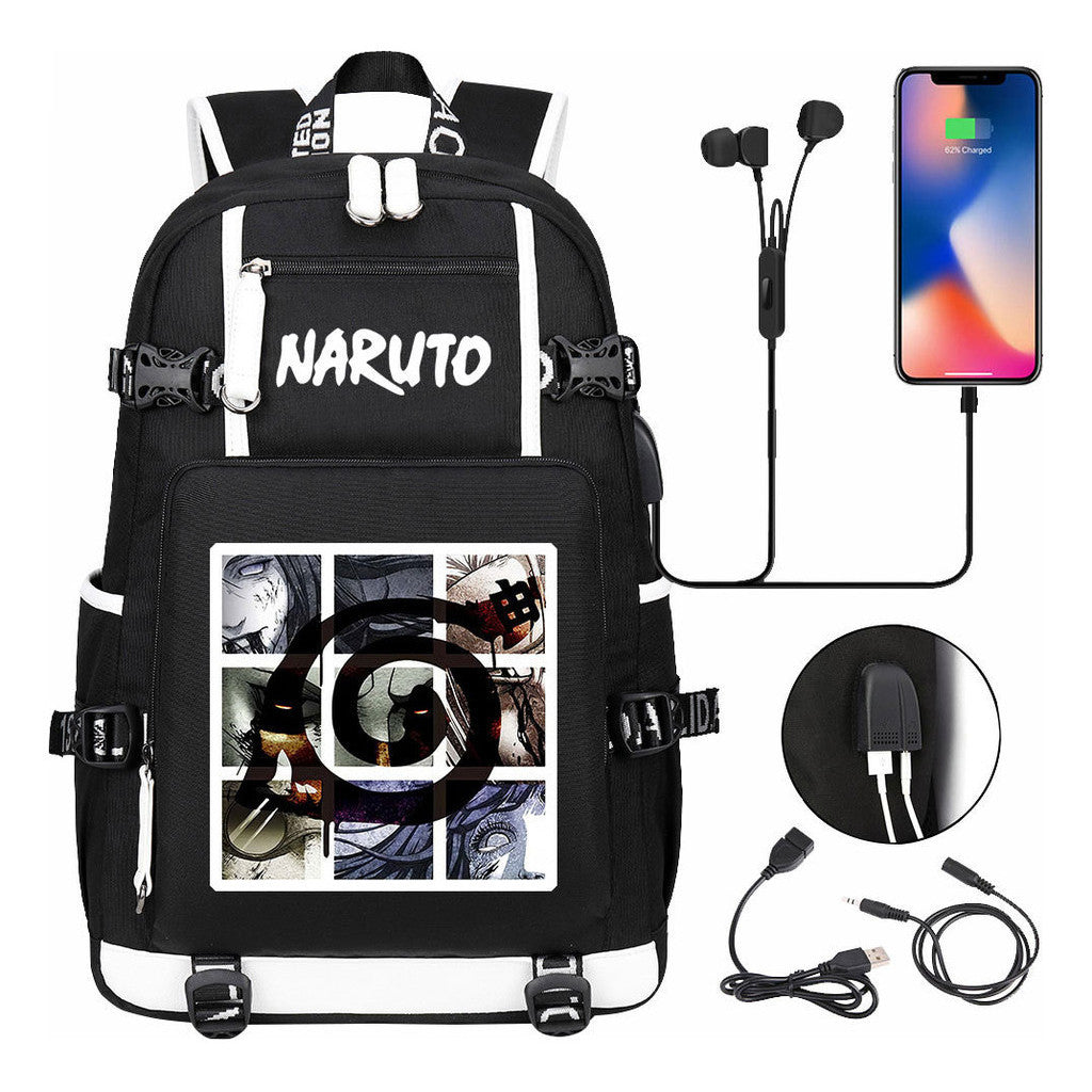 Naruto Usb Large Capacity Youth Student Backpack For Leisure Travel Backpack