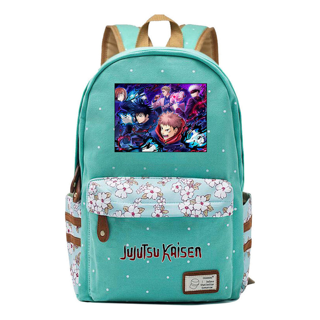 Cartoon Teenage Girl Student Backpack Casual Canvas Backpack