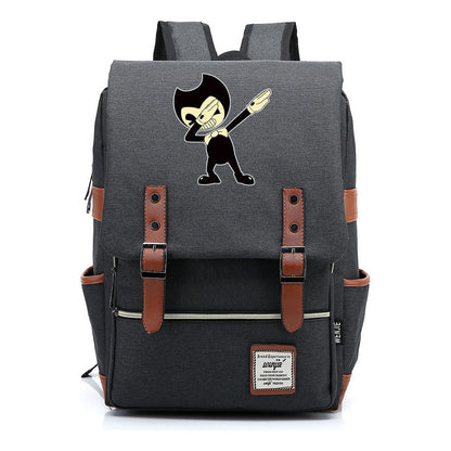 Printed Teenage Student Backpack For Men And Women With Casual Belt Buckle Classic Backpack