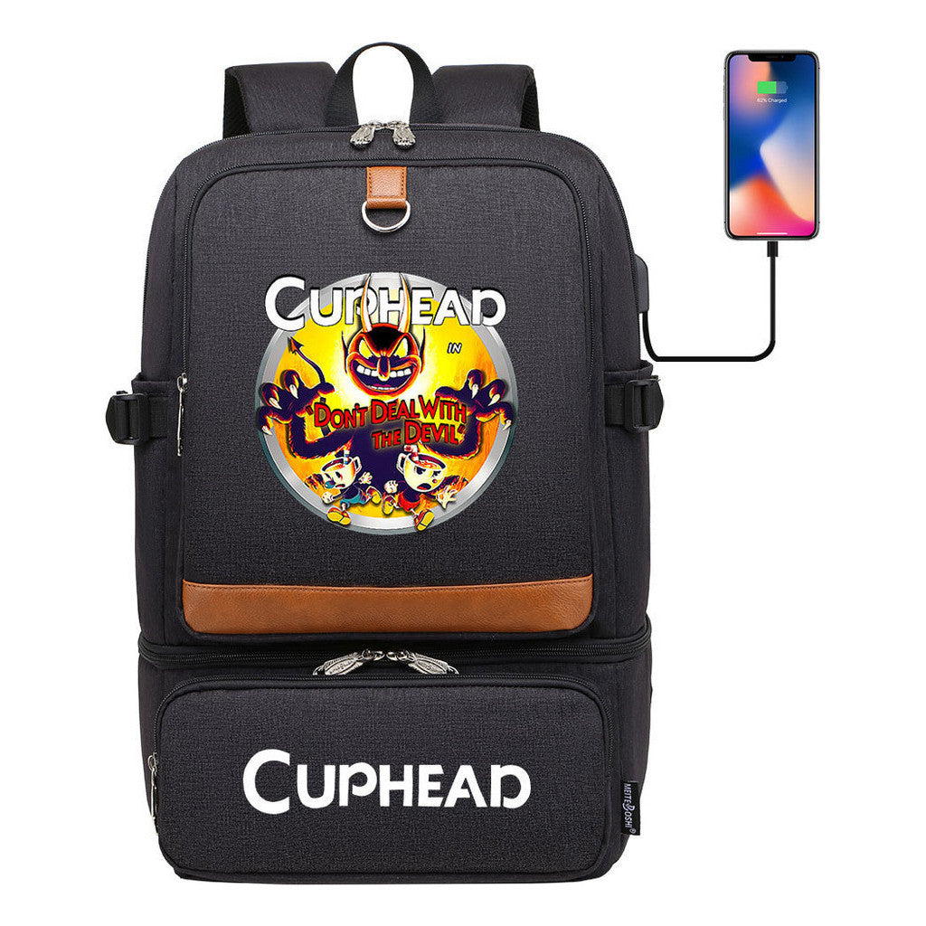 Printed Usb Youth Student School Bag Outdoor Picnic Insulation Bag Backpack