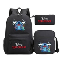 Starry Baby Stitch Printed Youth School Bag Three Piece Set For Men And Women Shoulder Set Backpack