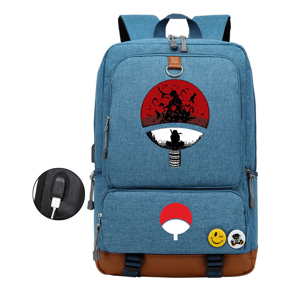 Printed Usb Youth Backpack For Men And Women's Leisure Travel Backpack