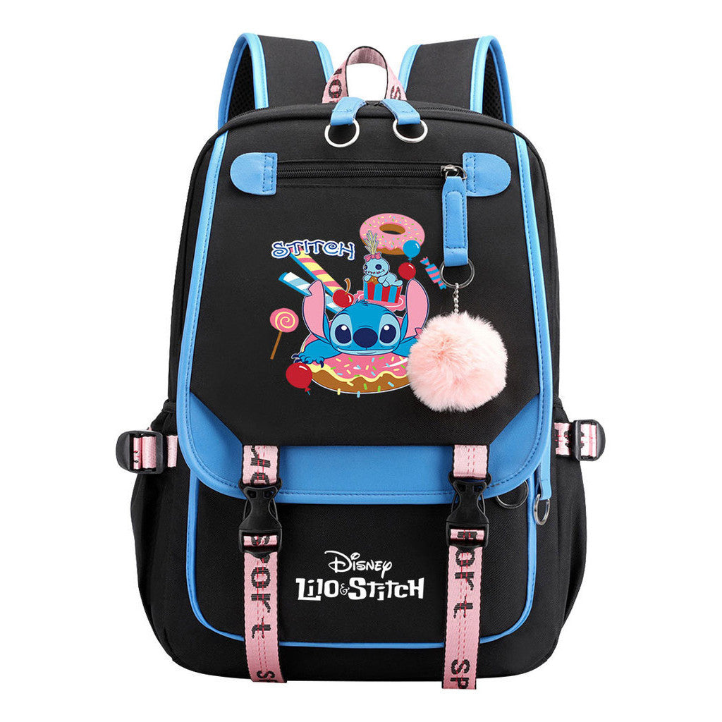 Interstellar Baby Stitch Usb Backpack For Boys And Girls Casual Woven Strap Flip Backpack
