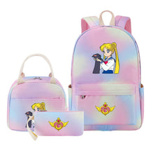 Beautiful Girl Warrior Teenage Girls Backpack Lunch Bag Three Piece Set With Backpack Cover
