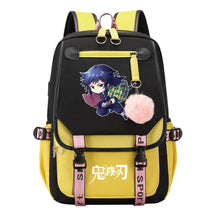 Cartoon Fashion Usb Youth Student Backpack Men's And Women's Leisure Ribbon Flip Backpack