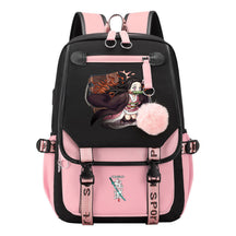 Cartoon Fashion Usb Youth School Bag For Boys And Girls Casual Ribbon Flip Backpack