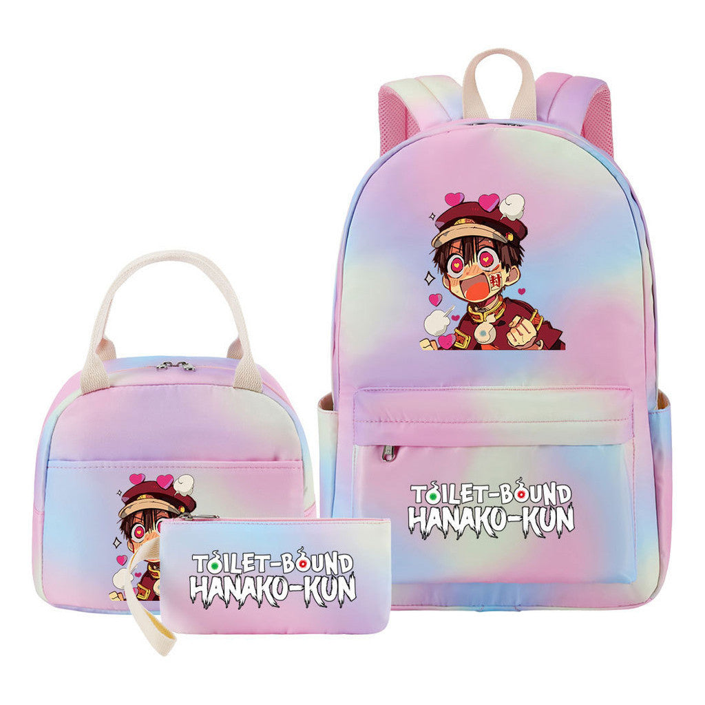 Teenage Student Girl Backpack Lunch Bag Three Piece Set Backpack Set