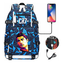 Football Star Cristiano Ronaldo Printed Youth Backpack, Backpack, Leisure Travel Backpack