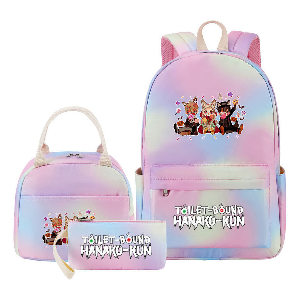 Student Girl Backpack Lunch Bag Three Piece Set Backpack Set