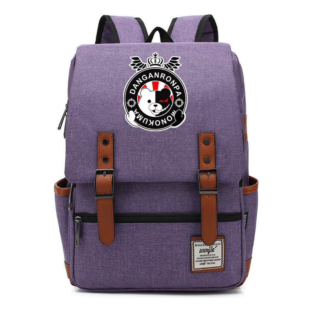 Printed Teenage Student Backpack For Men And Women With Casual Belt Buckle Classic Backpack