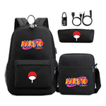 Naruto Usb Password Lock Youth Student Backpack Three Piece Set Backpack Set
