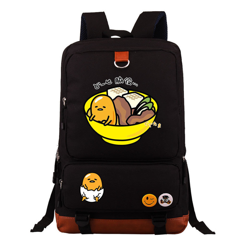 Cartoon Anime Lazy Egg Youth Student Backpack, Large Capacity Travel Bag, Boy's And Girl's Backpack