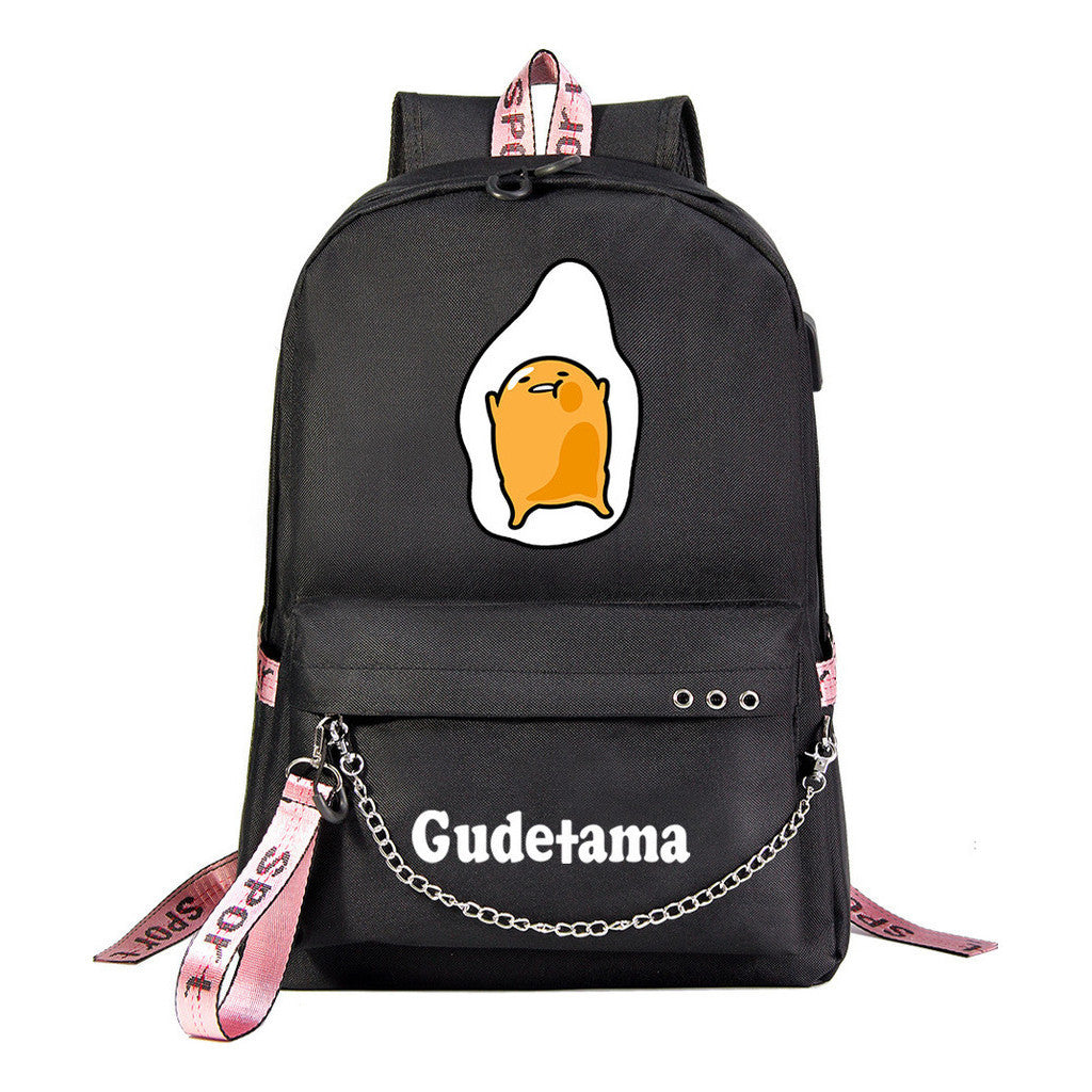 Lazy Egg Usb Youth Student Backpack For Boys And Girls Leisure Travel Backpack