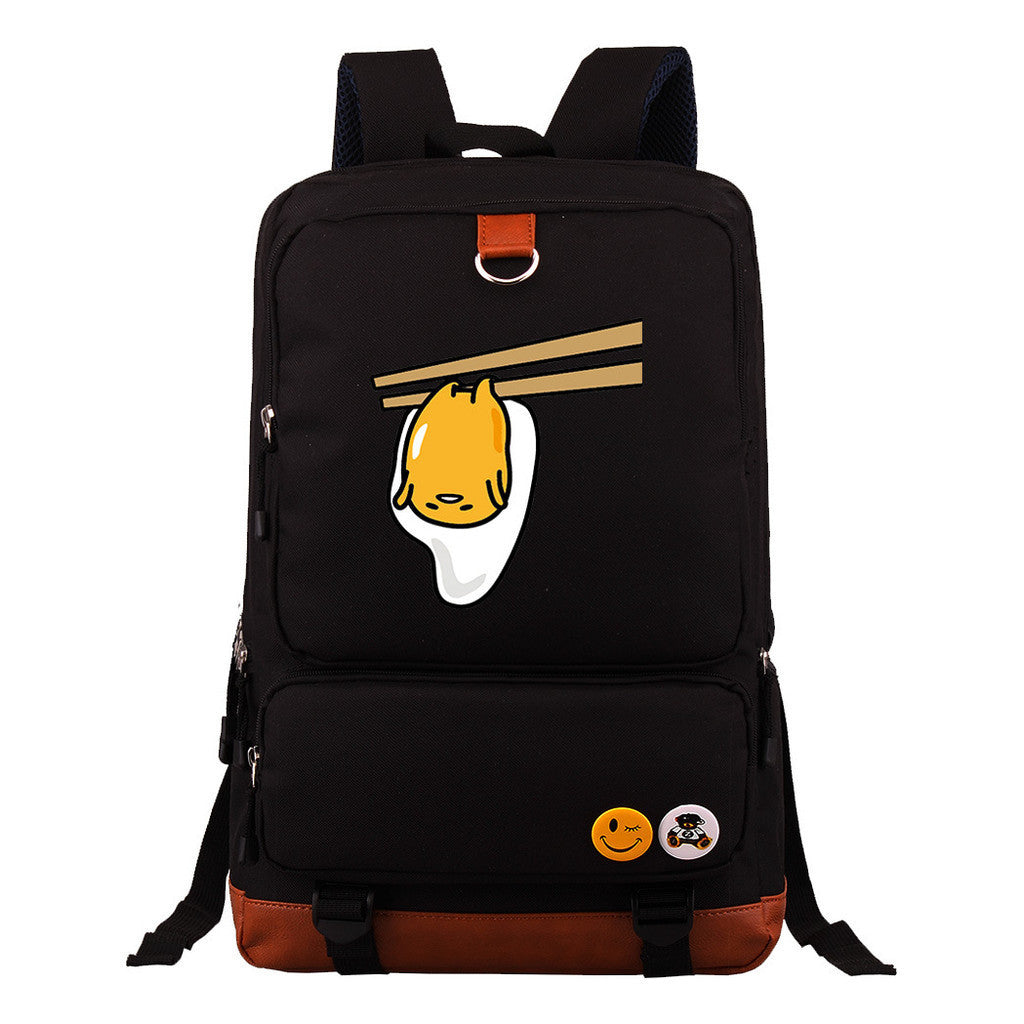 Cartoon Anime Lazy Egg Youth Student Backpack With Large Capacity Travel Bag For Boys And Girls Backpack