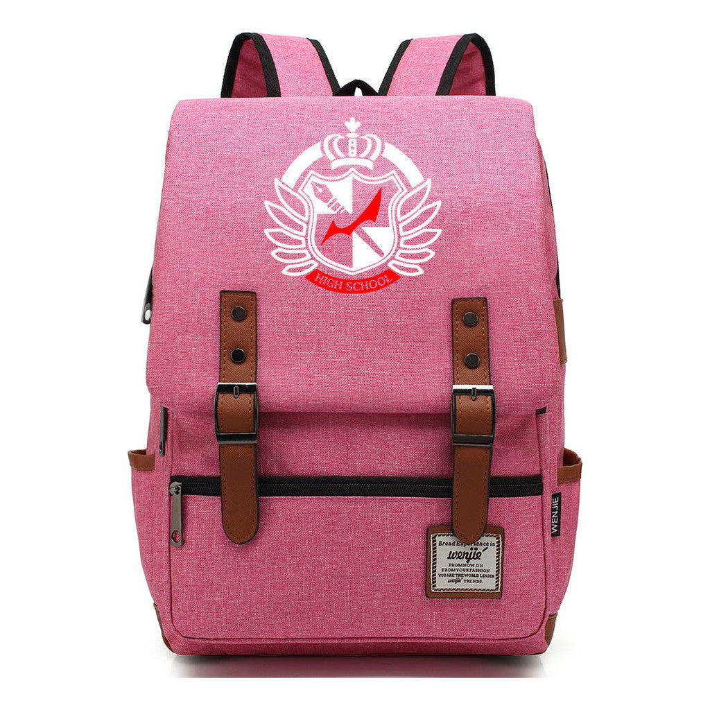 Printed Teenage Student Backpack For Men And Women With Casual Belt Buckle Classic Backpack
