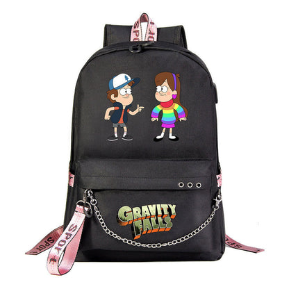Cartoon Strange Town Youth Student School Bag Men's And Women's Leisure Travel Backpack