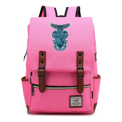School Of Witchcraft And Wizardry Printed Student Backpack For Men And Women, Casual Belt Buckle, Classic Backpack