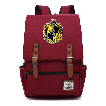 School Of Magic Printed Student School Bag Men's And Women's Casual Belt Buckle Classic Backpack