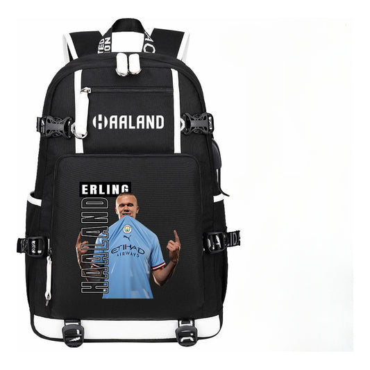 Basketball Star Harland Printed Youth Student Backpack With Large Capacity Leisure Travel Backpack